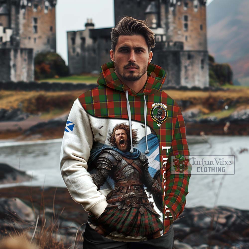 Tartan Vibes Clothing Turnbull Crest Tartan Cotton Hoodie Inspired by the Freedom of Scottish Warrior
