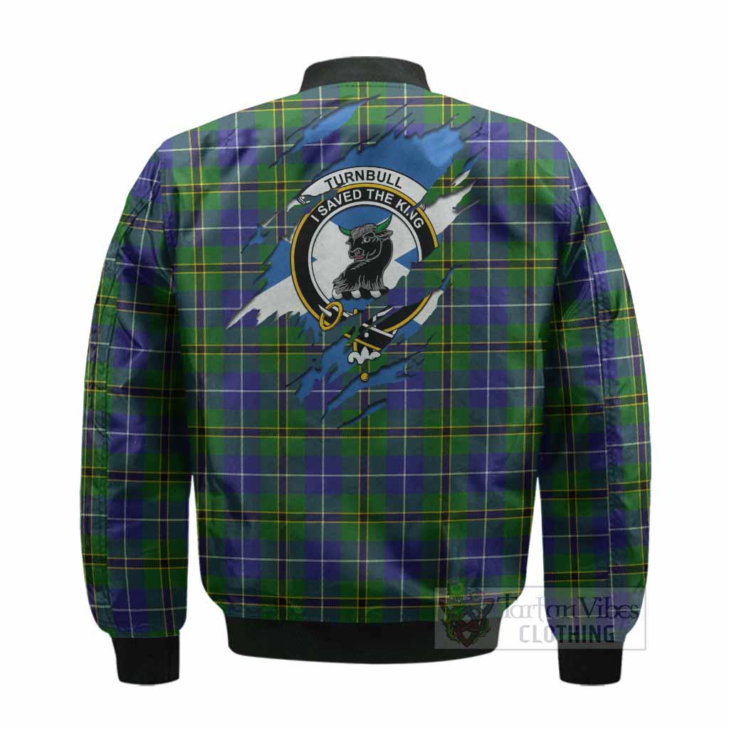 Turnbull Clan Crest In Me Tartan Bomber Jacket Scotland Flag Style