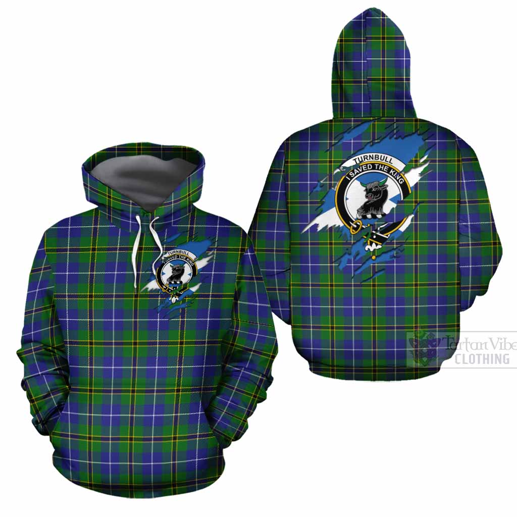 Turnbull Clan Crest In Me Tartan Cotton Hoodie Scotland Flag Style