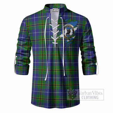 Turnbull Clan Crest In Me Tartan Ghillie Shirt Scotland Flag Style