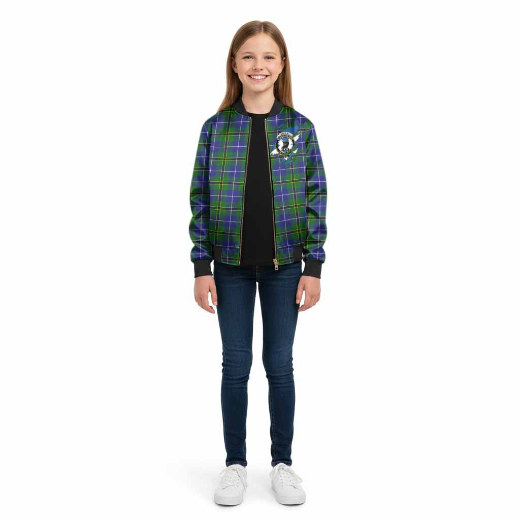 Turnbull Clan Crest In Me Tartan Kid Bomber Jacket Scotland Flag Style