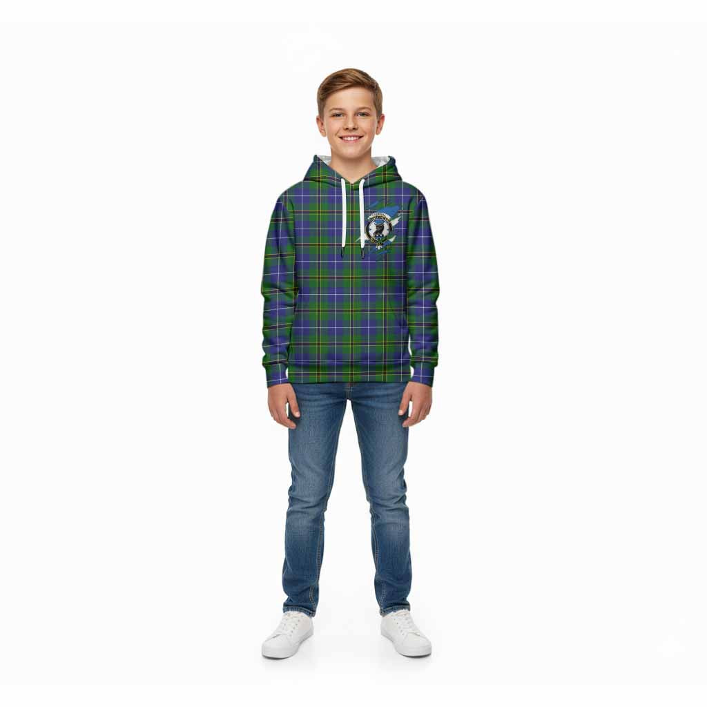 Turnbull Clan Crest In Me Tartan Kid Hoodie Scotland Flag Style