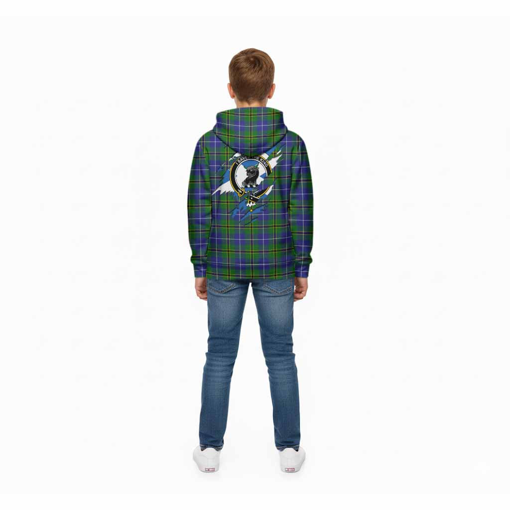 Turnbull Clan Crest In Me Tartan Kid Hoodie Scotland Flag Style
