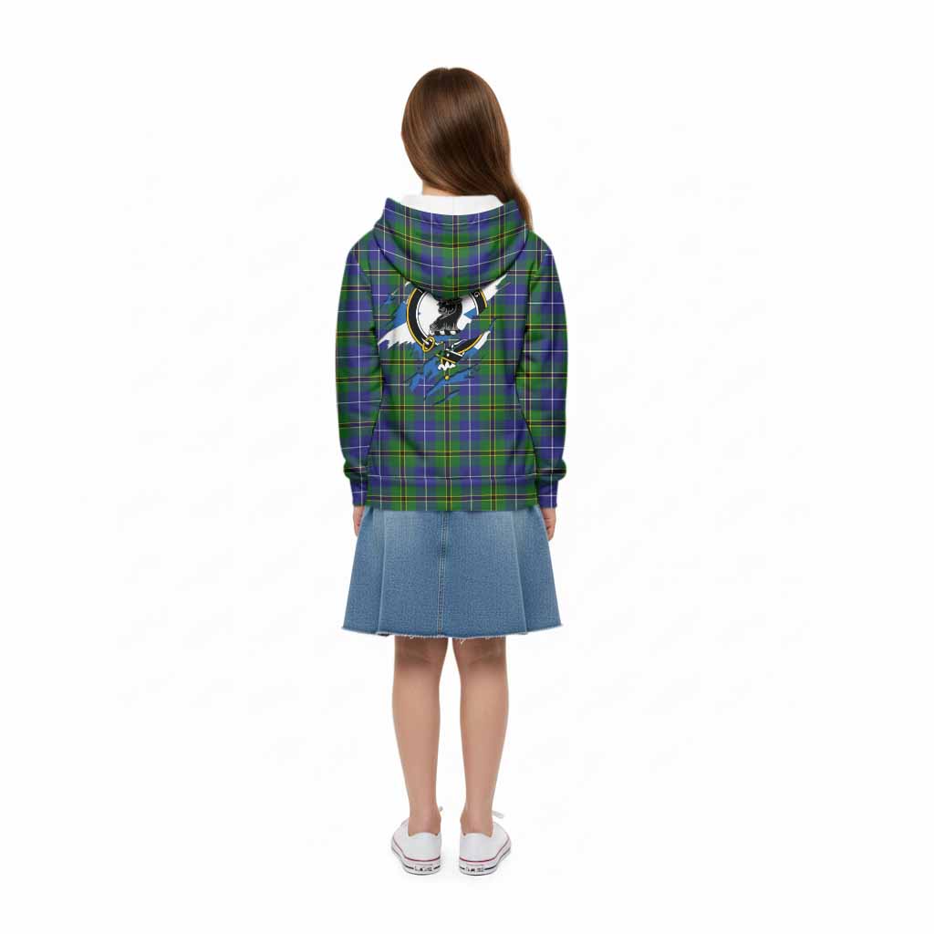 Turnbull Clan Crest In Me Tartan Kid Hoodie Scotland Flag Style