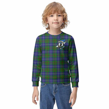Turnbull Clan Crest In Me Tartan Kid Knitted Sweatshirt Scotland Flag Style