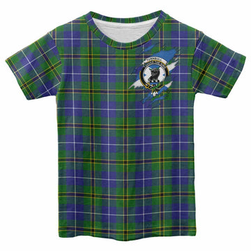 Turnbull Clan Crest In Me Tartan Kid T-shirt Scotland Flag Style