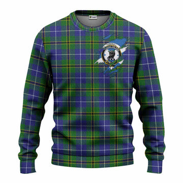 Turnbull Clan Crest In Me Tartan Knitted Sweater Scotland Flag Style