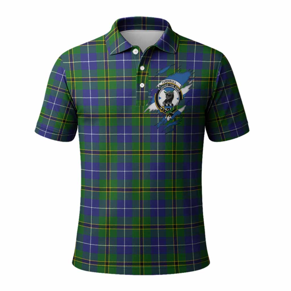 Turnbull Clan Crest In Me Tartan Polo Shirt Scotland Flag Style