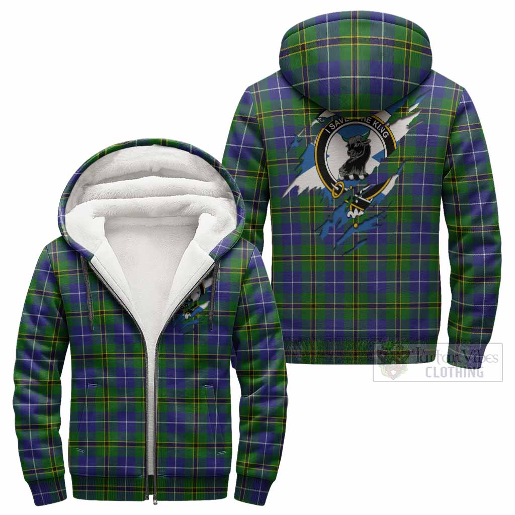 Turnbull Clan Crest In Me Tartan Sherpa Hoodie Scotland Flag Style