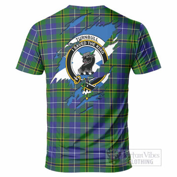 Turnbull Clan Crest In Me Tartan T-Shirt Scotland Flag Style