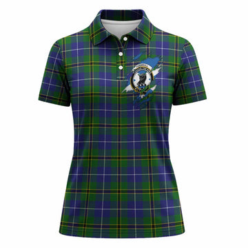 Turnbull Clan Crest In Me Tartan Women Polo Shirt Scotland Flag Style