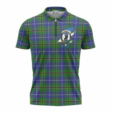 Turnbull Clan Crest In Me Tartan Zipper Polo Shirt Scotland Flag Style