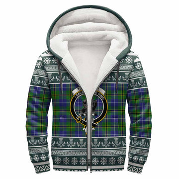 Turnbull Clan Tartan Christmas Fleece Hoodie with Family Crest