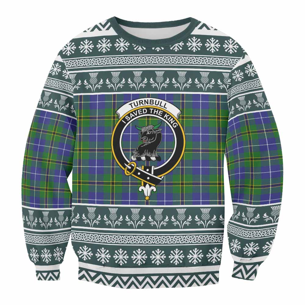 Turnbull Clan Tartan Christmas Sweatshirt with Family Crest - Tartan Vibes Clothing