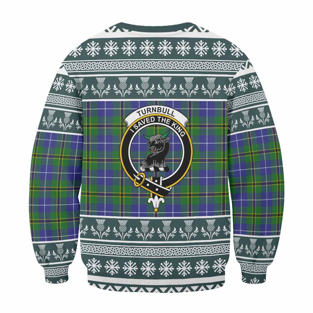 Turnbull Clan Tartan Christmas Sweatshirt with Family Crest - Tartan Vibes Clothing