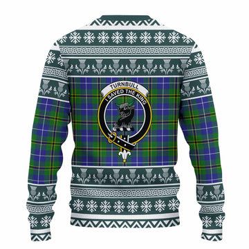 Turnbull Clan Tartan Christmas Ugly Sweater with Family Crest