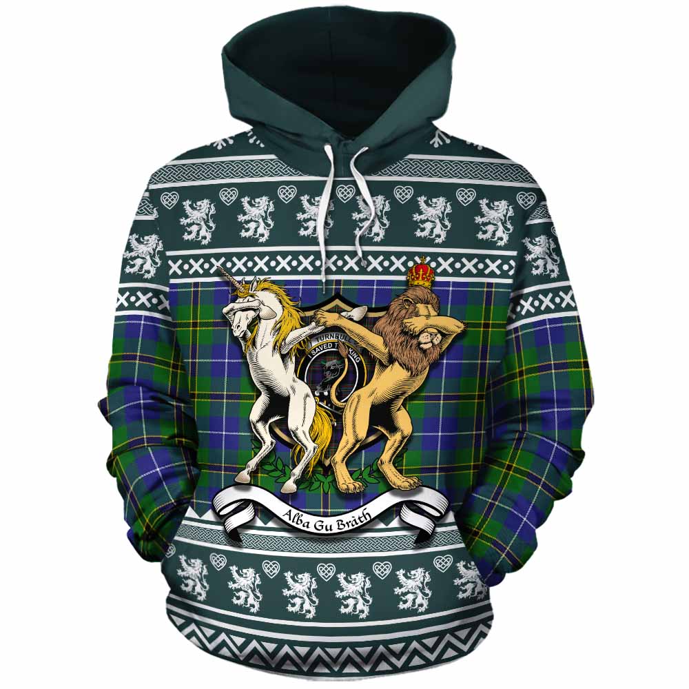 Turnbull Clan Tartan Crest Christmas Cotton Hoodie Coat of Arms Funny Style - Tartan Vibes Clothing