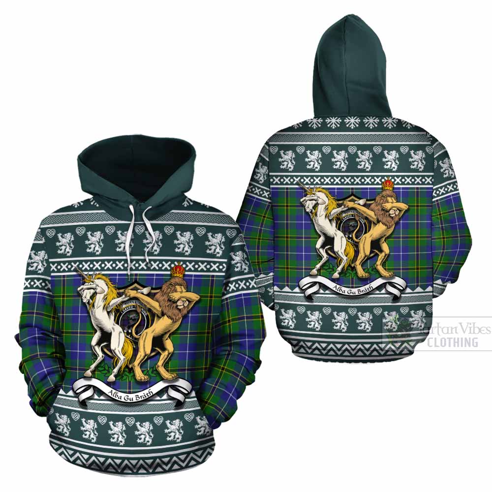 Turnbull Clan Tartan Crest Christmas Cotton Hoodie Coat of Arms Funny Style - Tartan Vibes Clothing