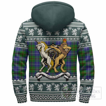 Turnbull Clan Tartan Crest Christmas Fleece Hoodie Coat of Arms Funny Style