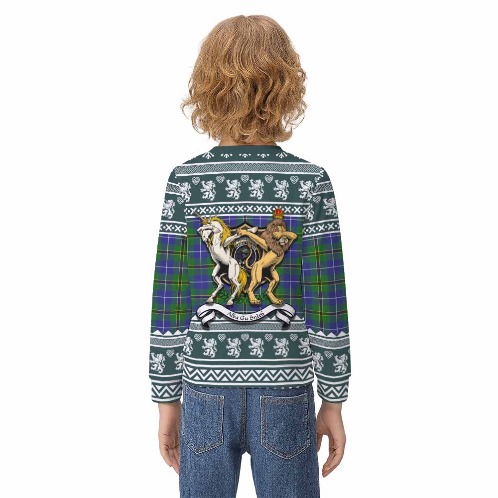 Turnbull Clan Tartan Crest Christmas Kid Ugly Sweatshirt Coat of Arms Funny Style - Tartan Vibes Clothing