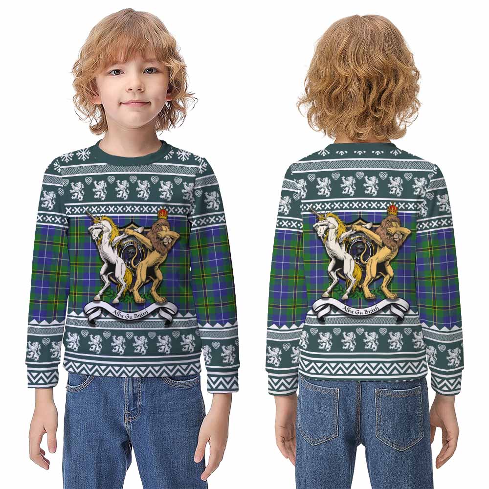 Turnbull Clan Tartan Crest Christmas Kid Ugly Sweatshirt Coat of Arms Funny Style - Tartan Vibes Clothing