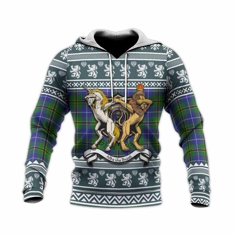 Turnbull Clan Tartan Crest Christmas Knitted Hoodie Coat of Arms Funny Style - Tartan Vibes Clothing