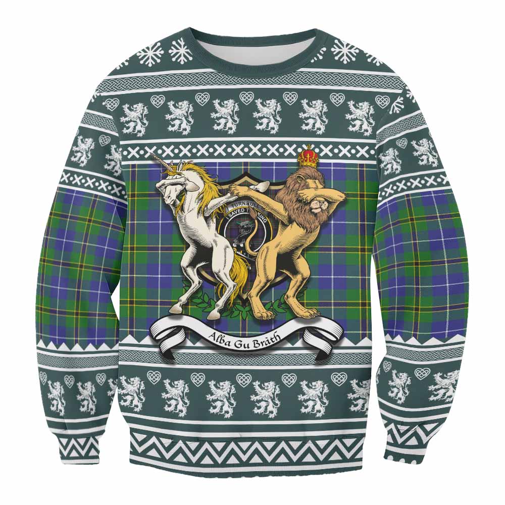 Turnbull Clan Tartan Crest Christmas Sweatshirt Coat of Arms Funny Style - Tartan Vibes Clothing