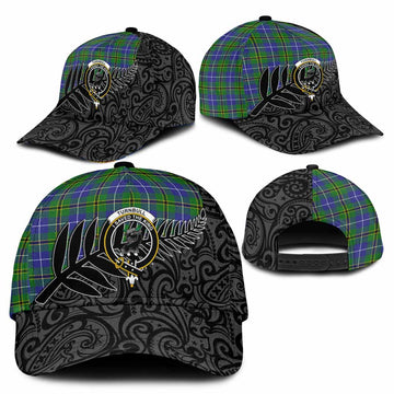 Turnbull Crest Tartan Classic Cap with New Zealand Silver Fern Half Style