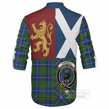 Turnbull Crest Tartan Ghillie Shirt with Lion Rampant Saltire Style