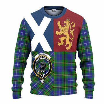 Turnbull Crest Tartan Knitted Sweater with Lion Rampant Saltire Style