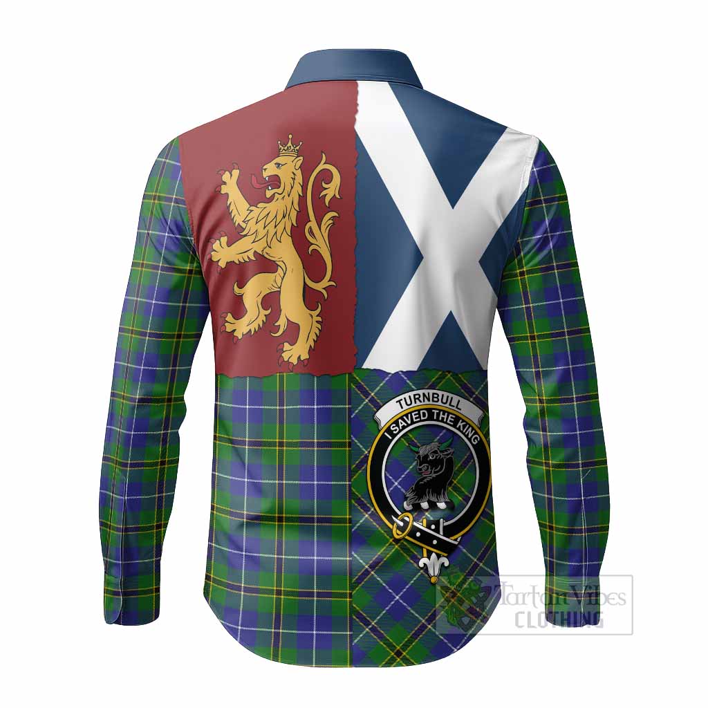 Turnbull Crest Tartan Long Sleeve Button Shirts with Lion Rampant Saltire Style