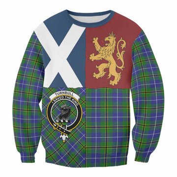 Turnbull Crest Tartan Sweatshirt with Lion Rampant Saltire Style