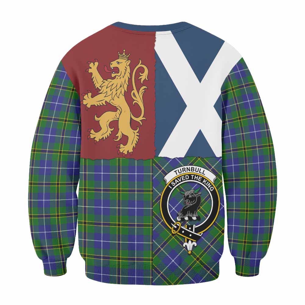 Turnbull Crest Tartan Sweatshirt with Lion Rampant Saltire Style