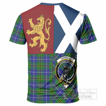 Turnbull Crest Tartan T-Shirt with Lion Rampant Saltire Style