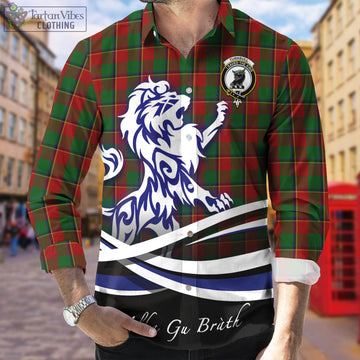 Turnbull Dress Tartan Long Sleeve Button Up Shirt with Alba Gu Brath Regal Lion Emblem