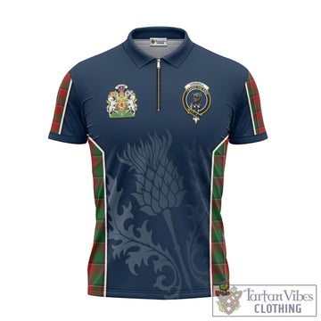 Turnbull Dress Tartan Zipper Polo Shirt with Family Crest and Scottish Thistle Vibes Sport Style