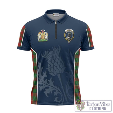 Turnbull Tartan Zipper Polo Shirt with Family Crest and Scottish Thistle Vibes Sport Style