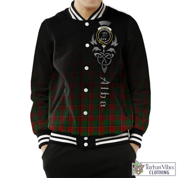 Tartan Vibes Clothing Turnbull Dress Tartan Baseball Jacket Featuring Alba Gu Brath Family Crest Celtic Inspired