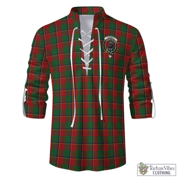 Turnbull Dress Tartan Men's Scottish Traditional Jacobite Ghillie Kilt Shirt with Family Crest