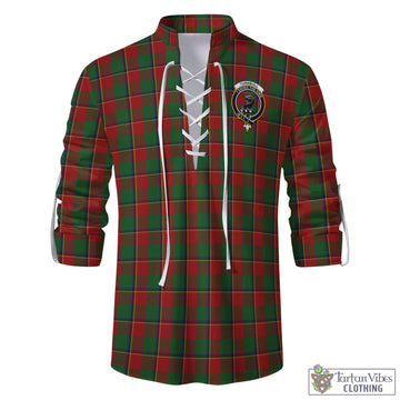 Tartan Vibes Clothing Turnbull Dress Tartan Men's Scottish Traditional Jacobite Ghillie Kilt Shirt with Family Crest