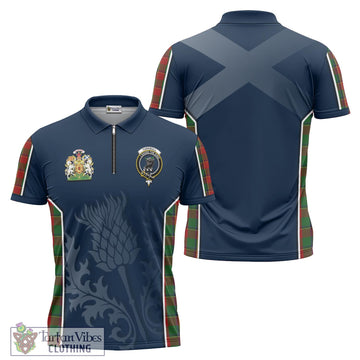 Turnbull Dress Tartan Zipper Polo Shirt with Family Crest and Scottish Thistle Vibes Sport Style