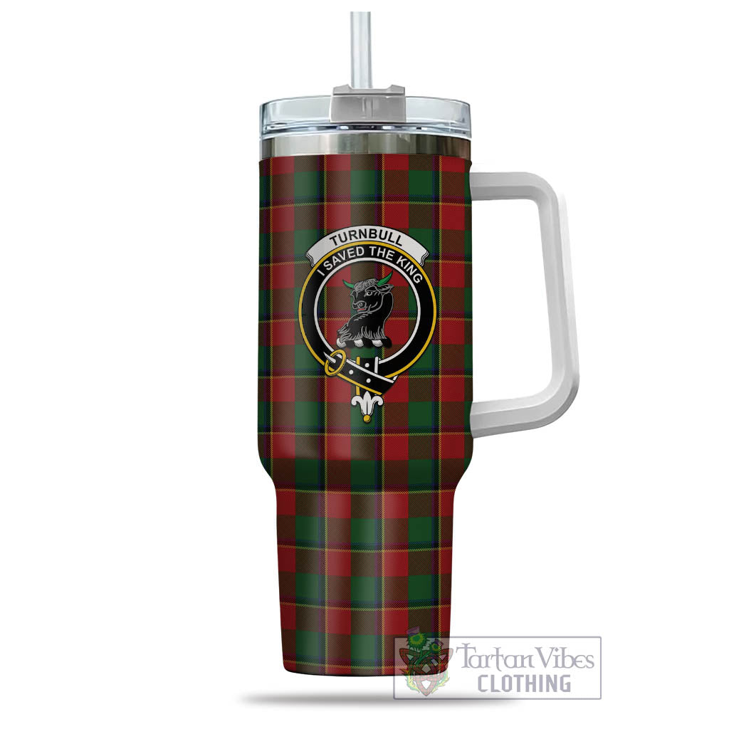 Tartan Vibes Clothing Turnbull Dress Tartan and Family Crest Tumbler with Handle