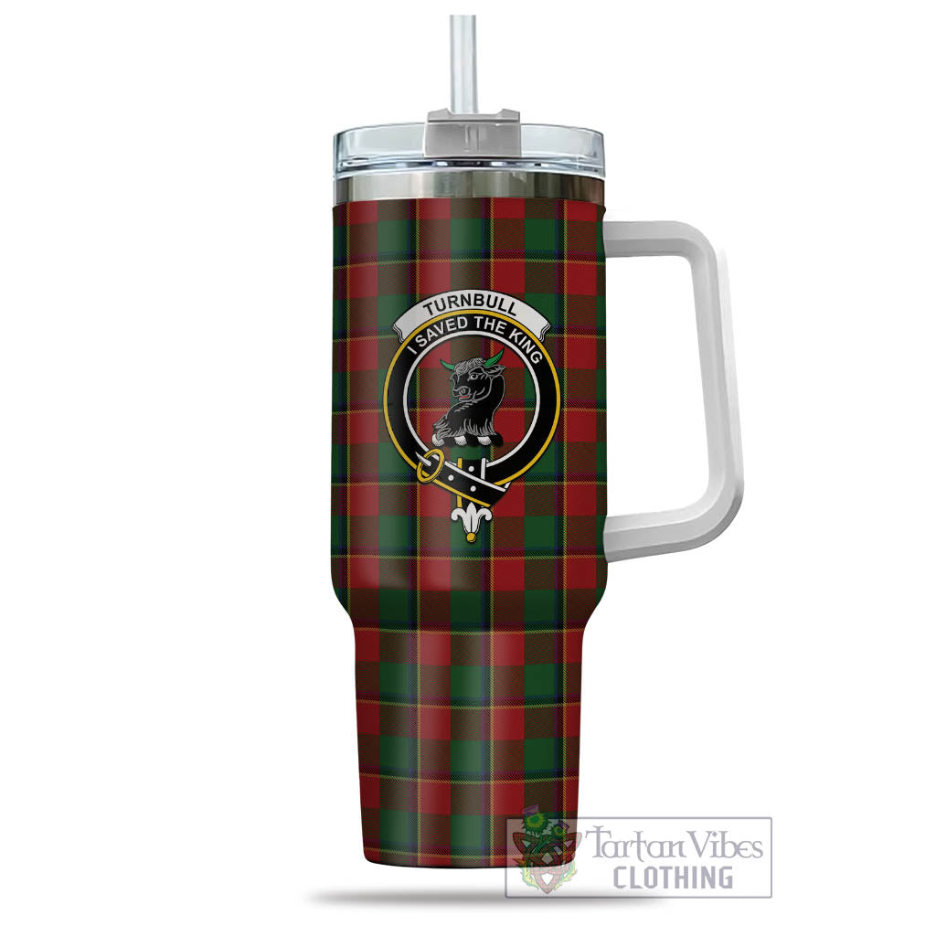 Tartan Vibes Clothing Turnbull Dress Tartan and Family Crest Tumbler with Handle