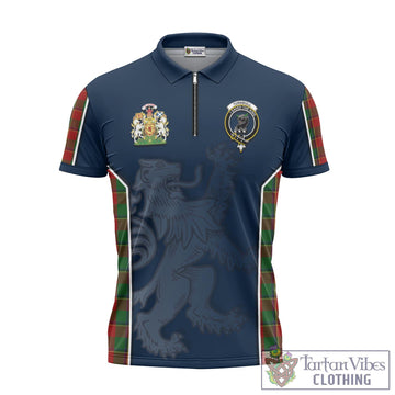 Turnbull Dress Tartan Zipper Polo Shirt with Family Crest and Lion Rampant Vibes Sport Style
