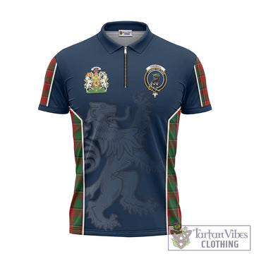 Turnbull Tartan Zipper Polo Shirt with Family Crest and Lion Rampant Vibes Sport Style