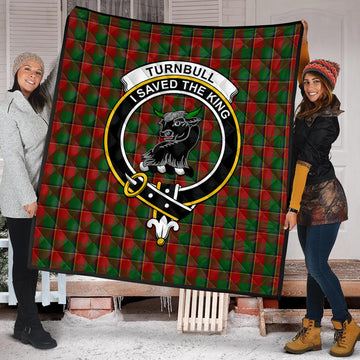 Turnbull Dress Tartan Quilt with Family Crest