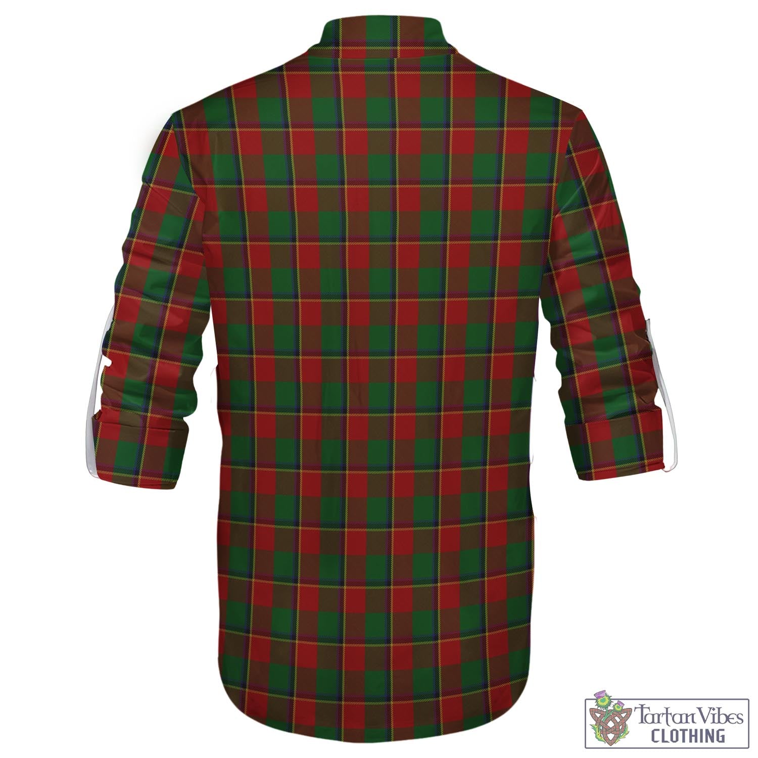 Tartan Vibes Clothing Turnbull Dress Tartan Men's Scottish Traditional Jacobite Ghillie Kilt Shirt with Family Crest