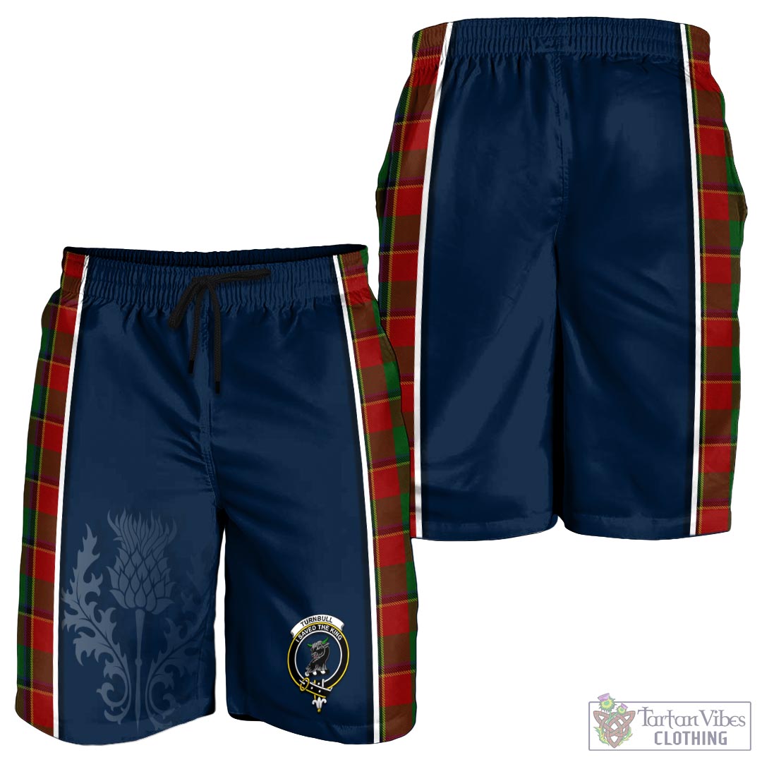 Tartan Vibes Clothing Turnbull Dress Tartan Men's Shorts with Family Crest and Scottish Thistle Vibes Sport Style