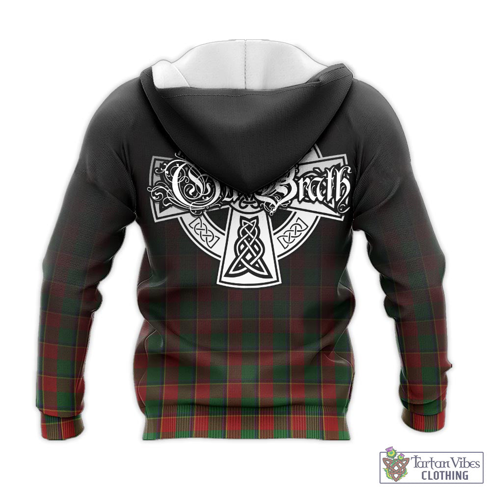 Tartan Vibes Clothing Turnbull Dress Tartan Knitted Hoodie Featuring Alba Gu Brath Family Crest Celtic Inspired