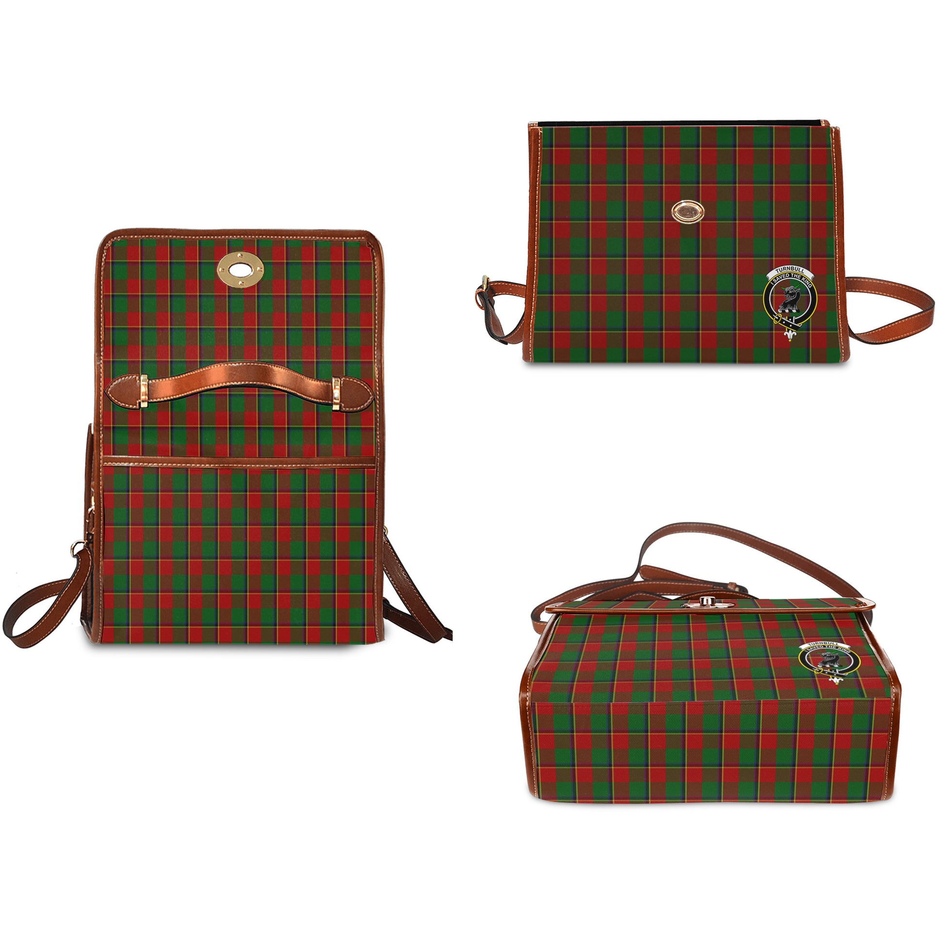 turnbull-dress-tartan-leather-strap-waterproof-canvas-bag-with-family-crest